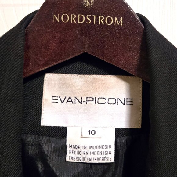 Evan Picone Classic Tailored Fully Lined Black Blazer 45% Wool Women's Size 10 - Picture 6 of 6
